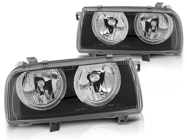 Frontlykter VW Vento 01.92-08.98 Angel Eyes Black - Bilde 2