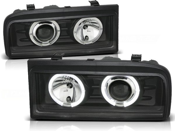 Frontlykter VW Corrado 88-95 Angel Eyes Black