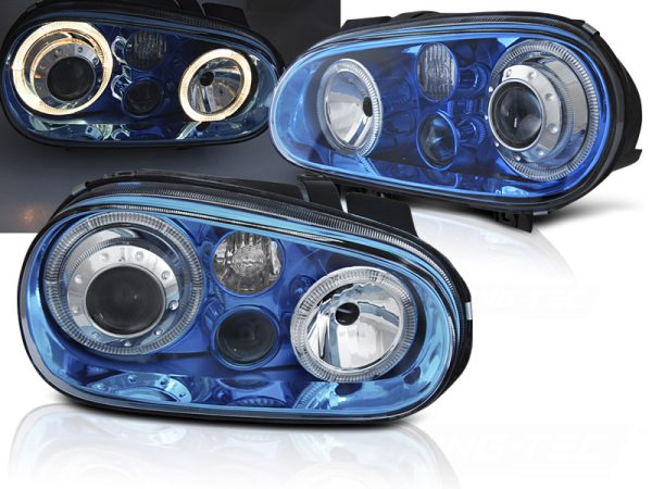 Frontlykter VW Golf 4 09.97-09.03 Angel Eyes Blue