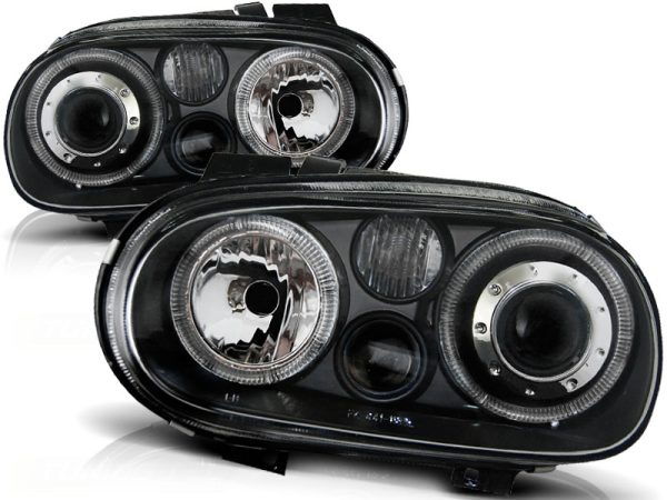 Frontlykter VW Golf 4 09.97-09.03 Angel Eyes Black - Bilde 2