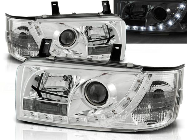 Frontlykter VW T4 90-03.03 Transporter Daylight Chrome