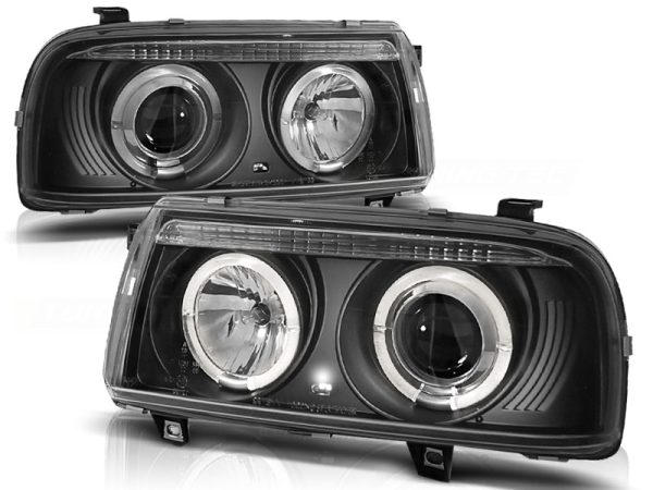 Frontlykter VW Vento 01.92-08.98 Angel Eyes Black - Bilde 2