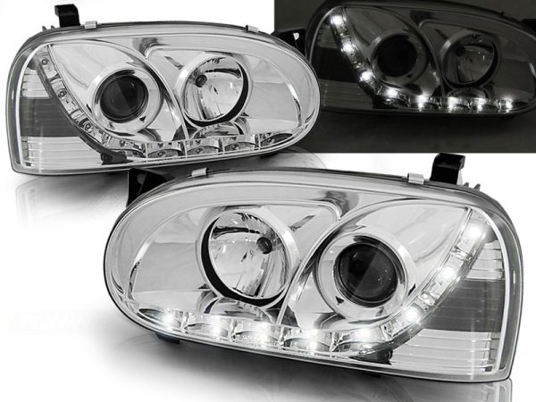 Frontlykter VW Golf 3 91-97 Daylight Chrome