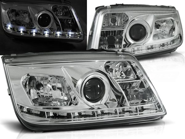 Frontlykter VW Bora 09.98-05.05 Daylight Chrome
