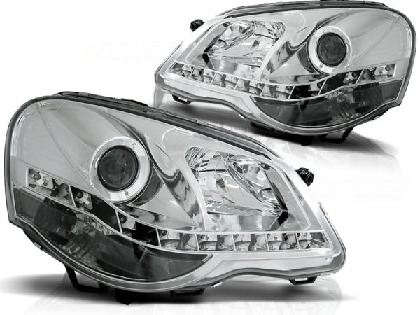 Frontlykter VW Polo 9N3 04.05-09 Daylight Chrome