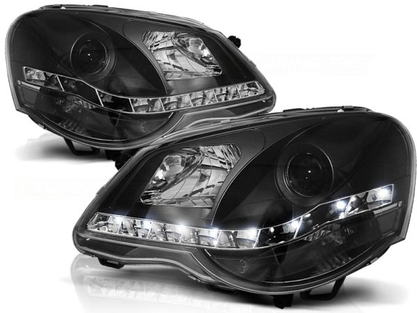 Frontlykter VW Polo 9N3 04.05-09 Daylight Black
