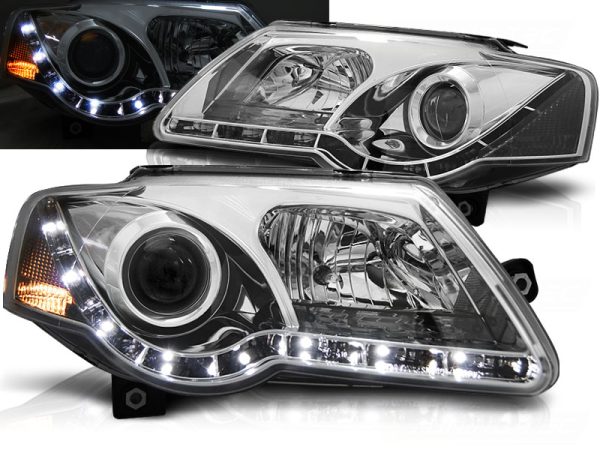 Frontlykter VW Passat B6 3C 03.05-10 Daylight Chrome