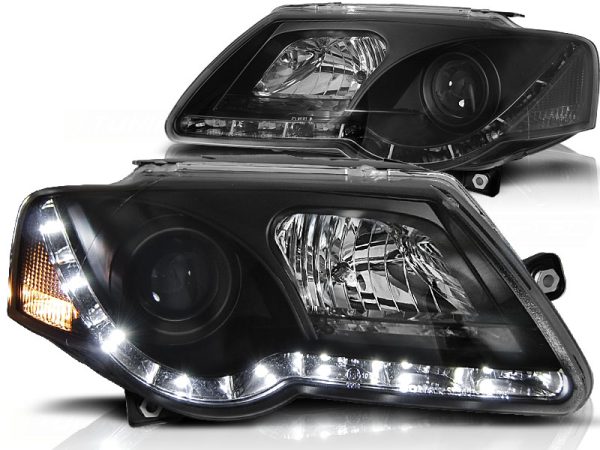 Frontlykter VW Passat B6 3C 05-10 Daylight Black Led - Bilde 2