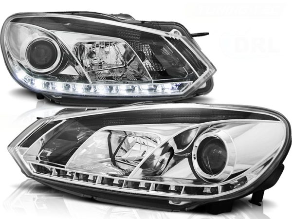 Frontlykter VW Golf 6 10.08-12 True Drl Chrome
