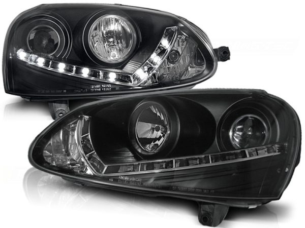 Frontlykter VW Golf 5 03-08 Xenon Lyskaster Daylight Black
