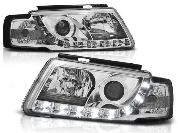 Frontlykter VW Passat B5 3B 11.96-08.00 True Drl Chrome - Bilde 2