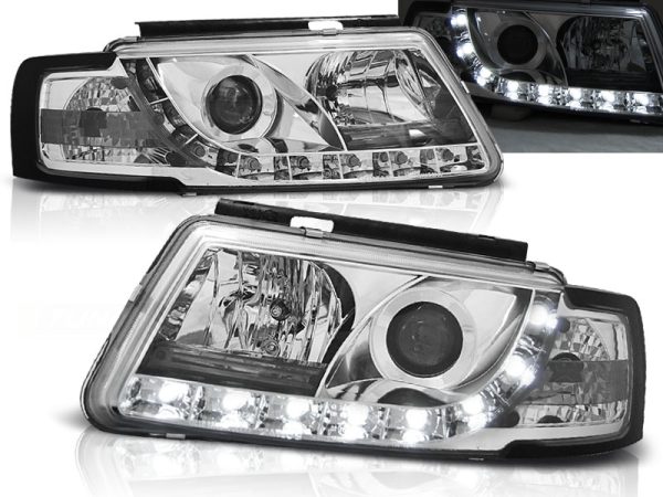 Frontlykter VW Passat B5 3B 11.96-08.00 True Drl Chrome
