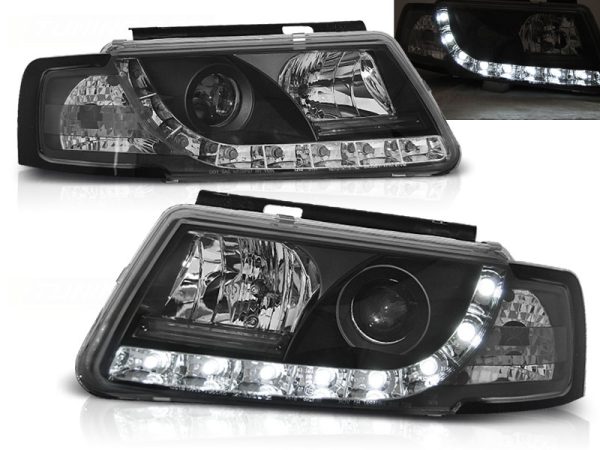 Frontlykter VW Passat B5 3B 11.96-08.00 True Drl Black