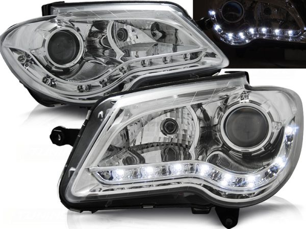 Frontlykter VW Touran 06-10 Daylight Chrome