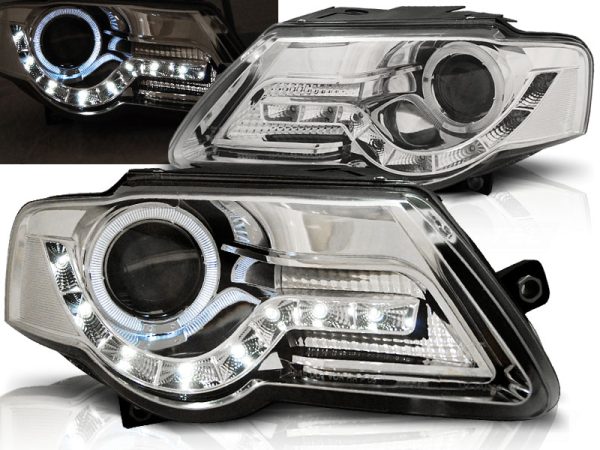 Frontlykter VW Passat B6 3C 03.05-10 Daylight Chrome