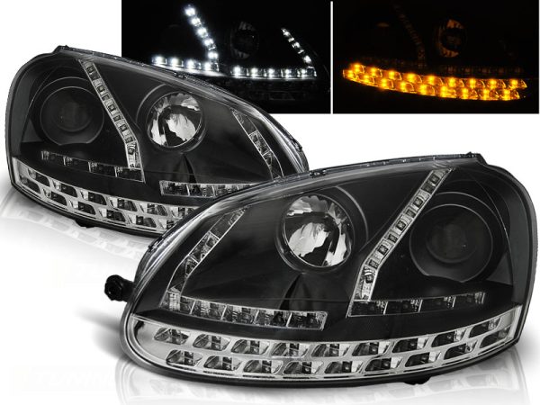 Frontlykter VW Golf 5 03-08 Daylight Black