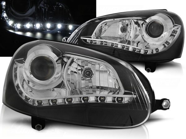Frontlykter VW Golf 5 Daylight Black