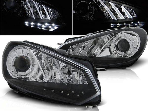 Frontlykter VW Golf 6 10.08- 12 True Drl Black