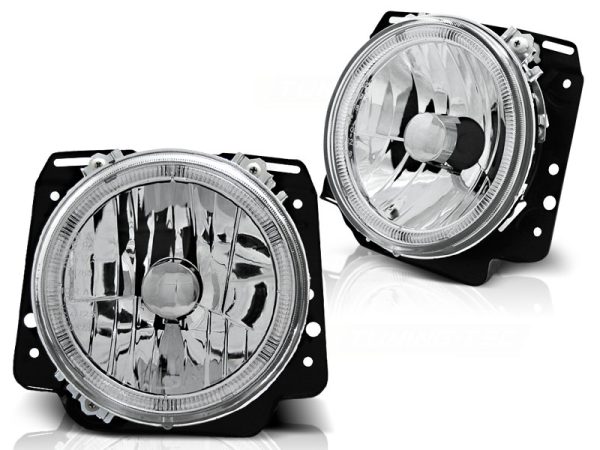 Frontlykter VW Golf II 2 08.83-08.91 Angel Eyes Chrome - Bilde 2
