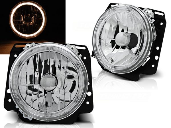 Frontlykter VW Golf II 2 08.83-08.91 Angel Eyes Chrome