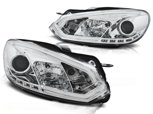 Frontlykter VW Golf 6 10.08-12 Tube Light Drl Chrome - Bilde 2