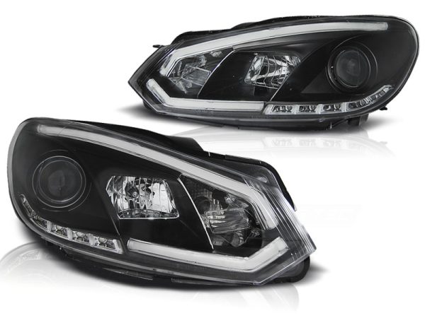 Frontlykter VW Golf 6 10.08-12 Tube Light Drl Black - Bilde 2