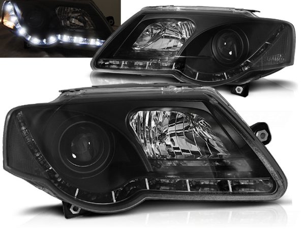 Frontlykter VW Passat B6 3C 03.05-10 True Drl Black