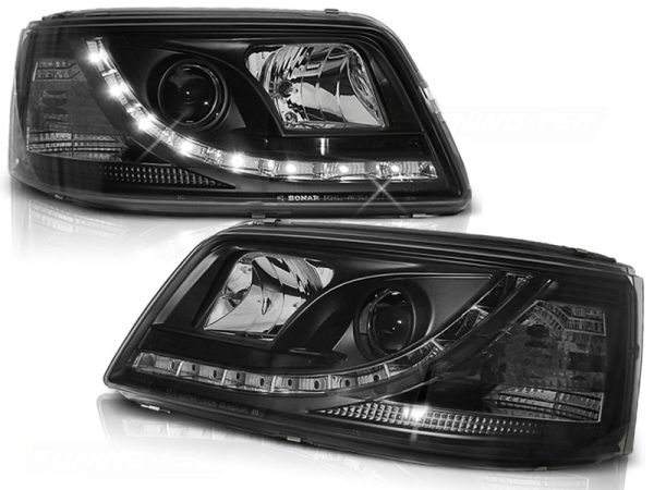 Frontlykter VW T5 04.03-08.09 True Drl Black
