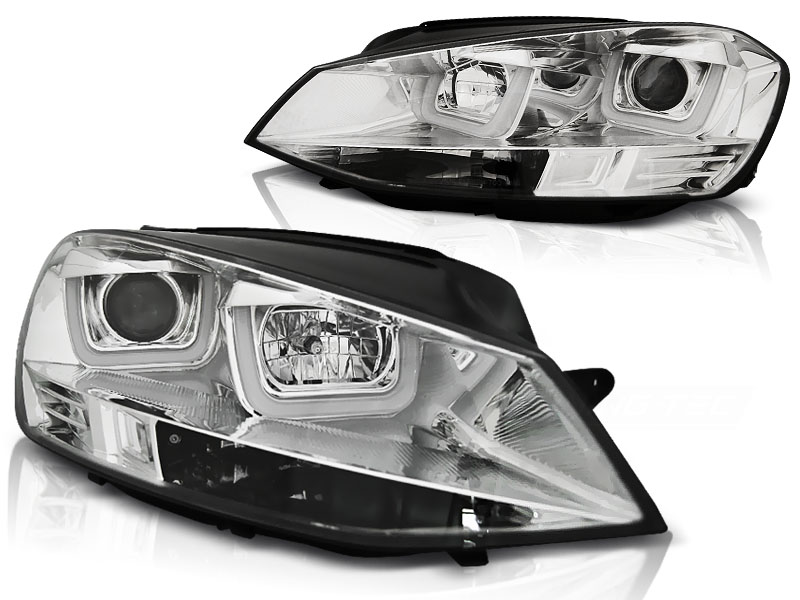 Frontlykter VW Golf 7 11.12-17 U-Led Lys Chrome - Bilde 2