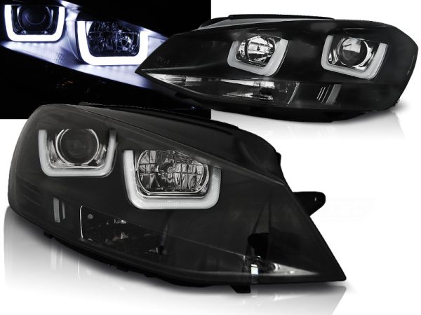 Frontlykter VW Golf 7 11.12-17 U-Led Lys Black