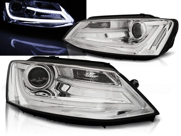 Frontlykter VW Jetta VI 1.11-18 Tube Light Chrome