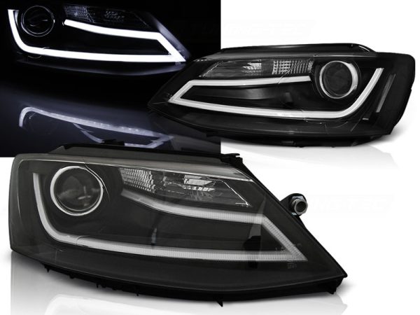 Frontlykter VW Jetta VI 1.11-18 Tube Lights Black