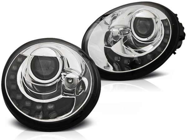 Frontlykter VW Nye Beetle 10.98-05.05 Daylight Chrome - Bilde 2