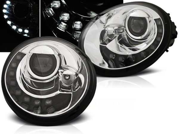 Frontlykter VW Nye Beetle 10.98-05.05 Daylight Chrome