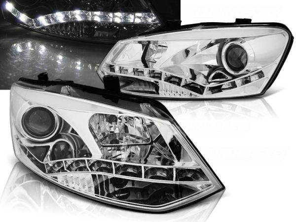 Frontlykter VW Polo 6R 09-03.14 True Drl Chrome