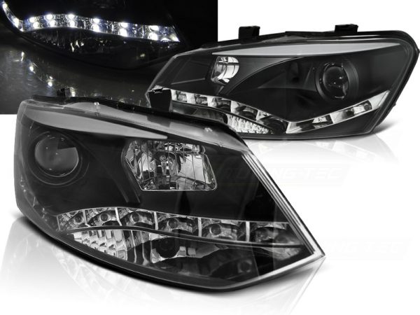 Frontlykter VW Polo 6R 09-03.14 True Drl Black
