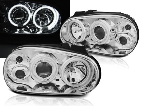 Frontlykter VW Golf 4 09.97-09.03 Angel Eyes CCFL Chrome