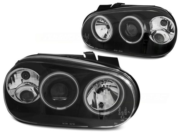 Frontlykter VW Golf 4 09.97-09.03 Angel Eyes CCFL Black - Bilde 2