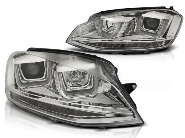Frontlykter VW Golf 7 11.12-17 U-Type Chrome Drl - Bilde 2