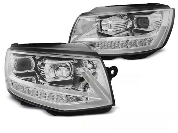 Frontlykter VW T6 15-19 Tube Light Drl Chrome Seq - Bilde 2