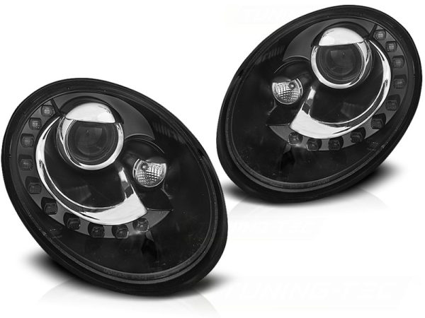 Frontlykter VW Beetle 06-12 Led Black - Bilde 2