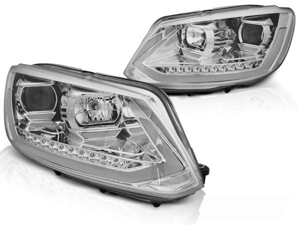 Frontlykter VW Touran II 08.10-15 Tube Light Drl Chrome Seq - Bilde 2