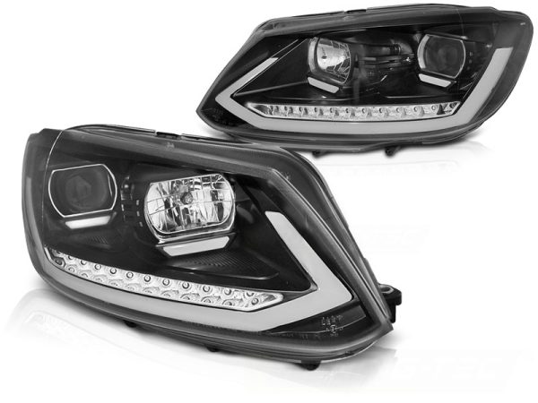 Frontlykter VW Touran II 08.10-15 Tube Light Drl Black Seq - Bilde 2