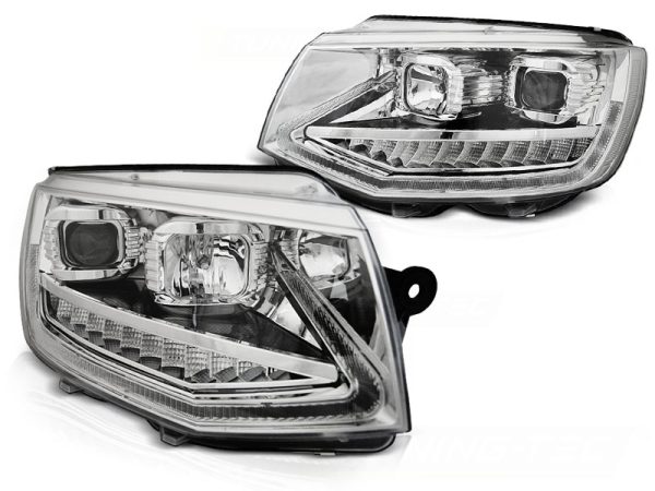 Frontlykter VW T6 15-19 Tube Light Drl Chrome Seq - Bilde 2