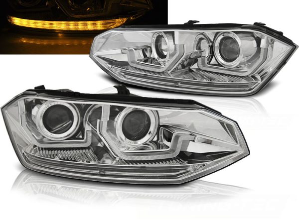 Frontlykter VW Polo VI 2G 17-21 Seq Led Chrome