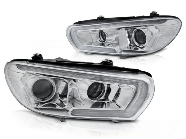 Frontlykter VW Scirocco 08-04.14 Xeonon Tube Seq Led Chrome - Bilde 2