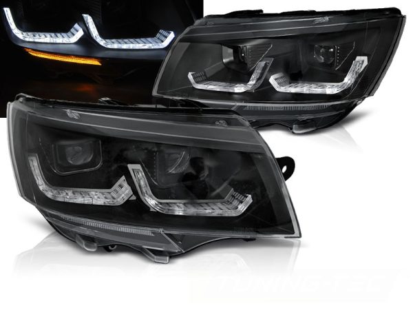 Frontlykter Volkswagen T6.1 20- Tube Light Black Drl Seq