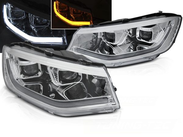 Frontlykter Volkswagen Caddy 20- Led Chrome Drl Seq