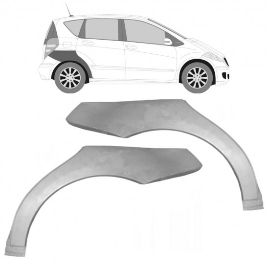 Reparasjonsplate Bakskjerm Mercedes A-Klasse W169 2004-2012 Venstre/Høyre Sett
