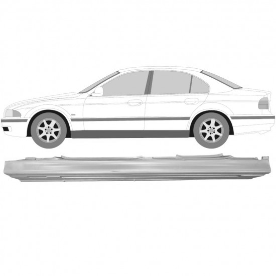 Terskel BMW 5 E39 96-04 Kombi Venstre Med Sedan Høyre Sett - Bilde 3